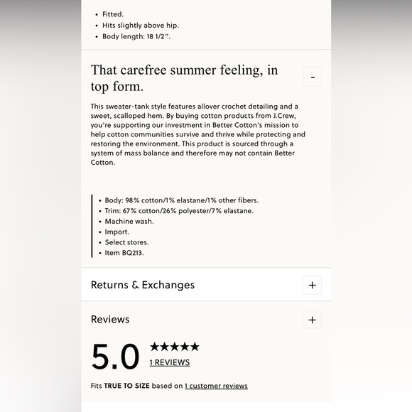 J.Crew NWT crochet ruffle fitted sweater tank size large - Picture 2 of 5